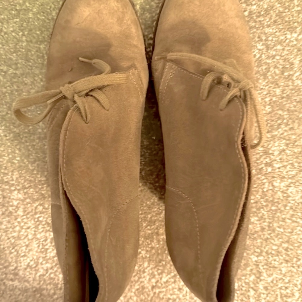 J CREW Tan Tie Up Wedges
